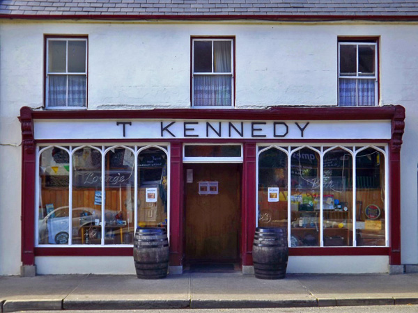 The Surname Kennedy on a shop front
