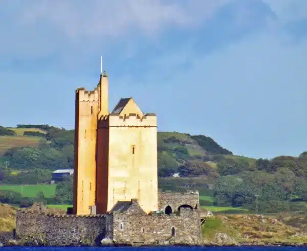 Kilcoe castle in West Cork from across the water, the home of Jeremy Irons.