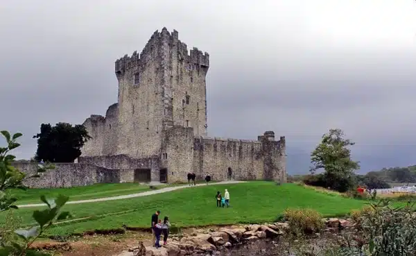 Ross Castle, County Kerry, Ireland on a cloudy day