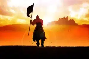 An irish knight in battle