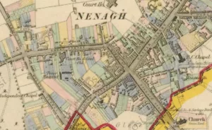 Nenagh 1837 - Find the places of your Irish Ancestors - An Irish Historical Map.