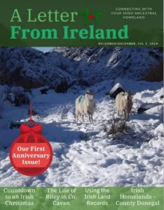 Letter from Ireland magazine cover with sheep in snow