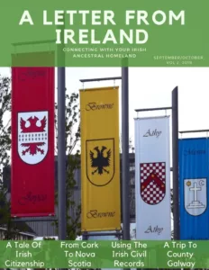 Letter from Ireland magazine cover, Galway tribes banners