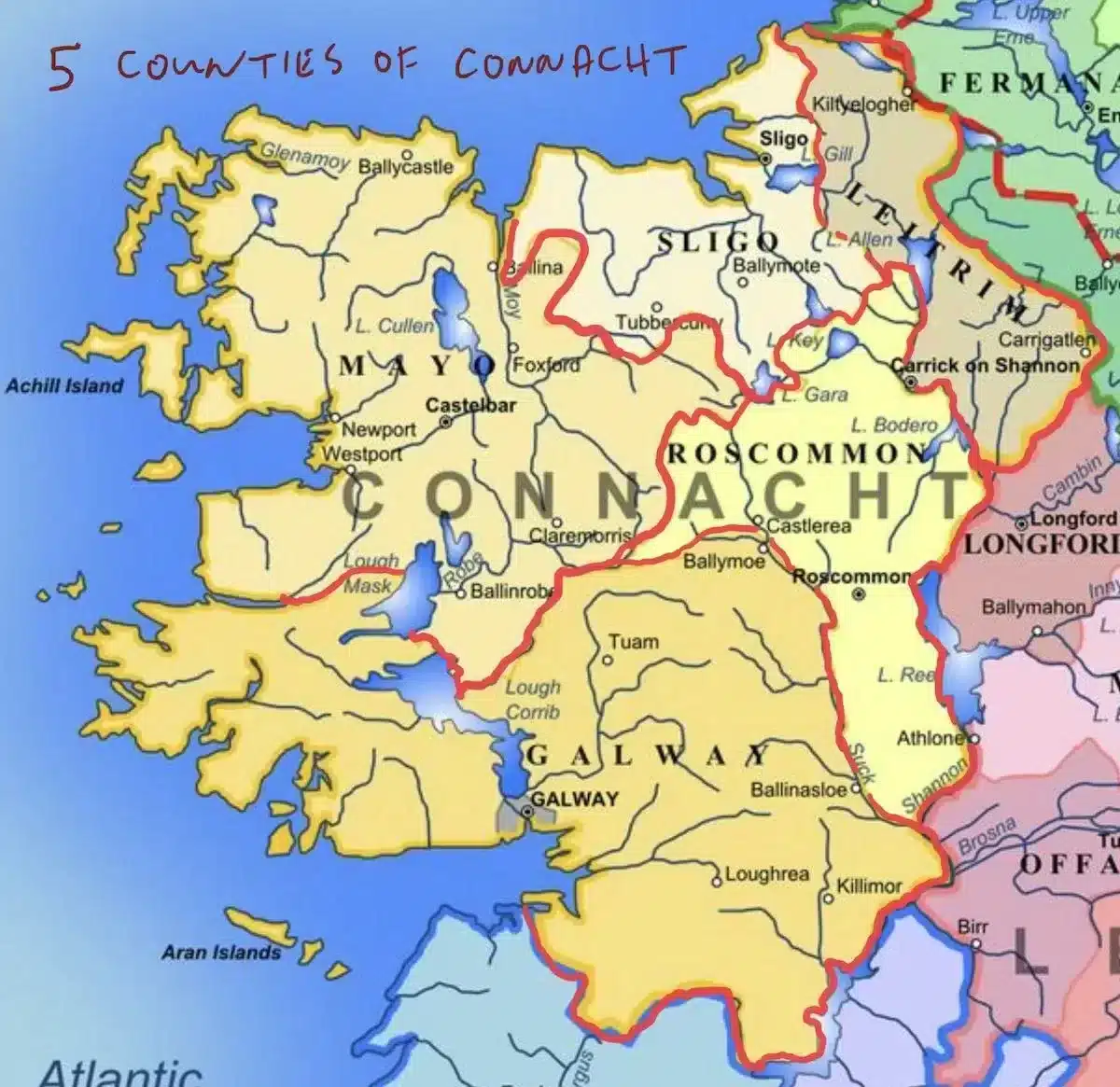 Connaught music and counties