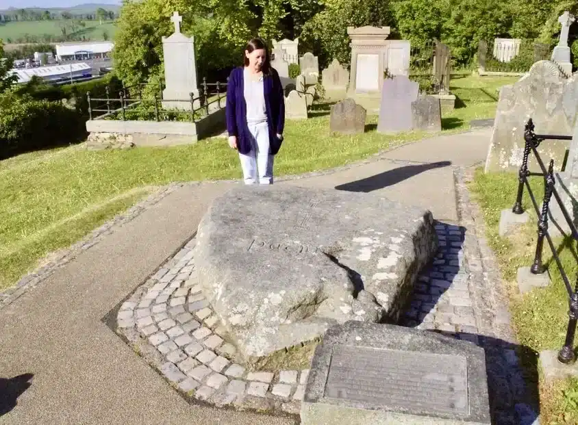 St. Patricks Burial Place in graveyard in County Down, Ireland.