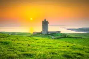 An Irish castle at sunset