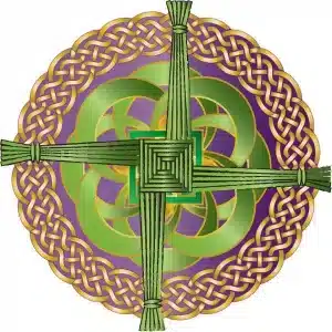 St Brigid's cross with celtic symbols
