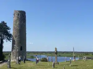 Clonmacnoise round tower, County Offaly, Ireland